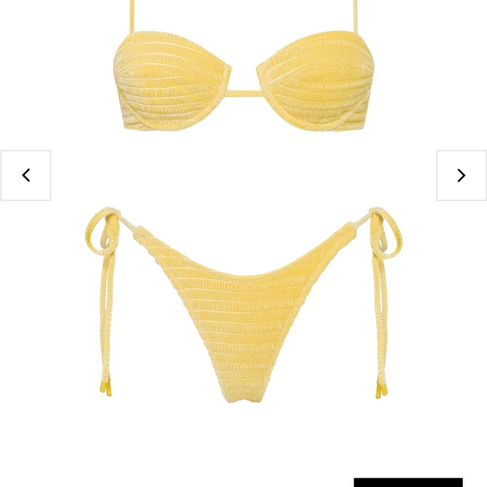 MALA - MACA YELLOW VELVET BALCONETTE BIKINI SET medium cheeky